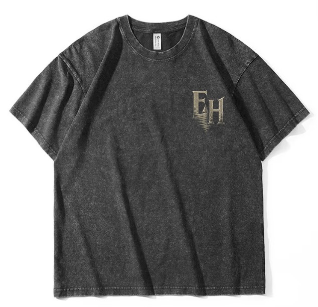 Empty Harbors tee, charcoal black, front