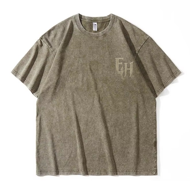 Empty Harbors tee, olive drab, front