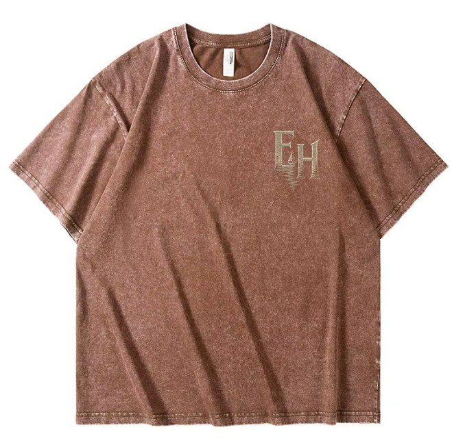 Empty Harbors tee, rust brown, front